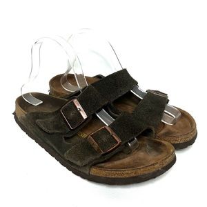 Birkenstock Arizona Suede Mocha Unisex Sandal, EU 41 Women’s US 10-10.5